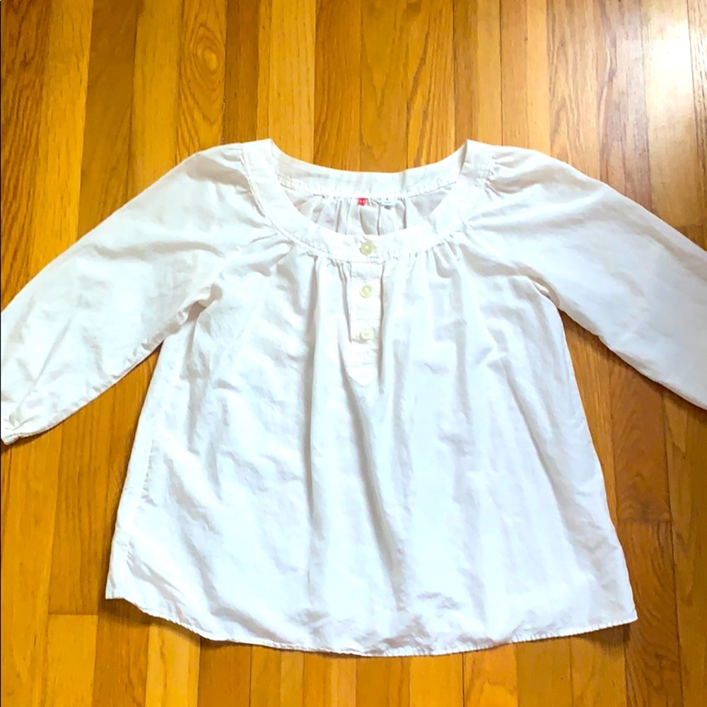Uniqlo White Peasant Blouse